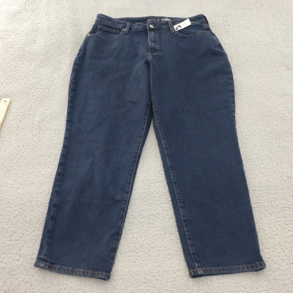 Old Navy Jeans Womens 16 OG Straight High Rise Dark Wash Secret Slim Pockets NEW